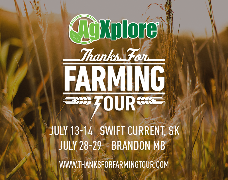 agxploreca's tweet photo. Did you miss us in Lethbridge this week for the #ThanksForFarmingTour? That's ok- come see us in Swift Current, SK or Brandon, MB later this month! Get more details at https://t.co/vw3s9872Tu! @tfftour

#agxplore #tfft #thanksforfarming #agtwitter #cdnag  #growingtogether https://t.co/7yCY8YXG8P
