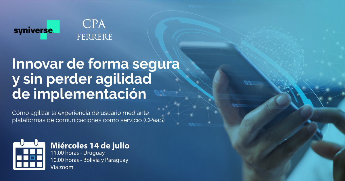 📢 Los invitamos al webinar gratuito: Innovar de forma segura y sin perder agilidad de implementación / Cómo agilizar la experiencia de usuario mediante plataformas de comunicaciones como servicio (CPaaS)

📅14/7 - 🕑10 horas (Bol y Py) / 11 horas (Uy)

👉 lnkd.in/d7H_-bF