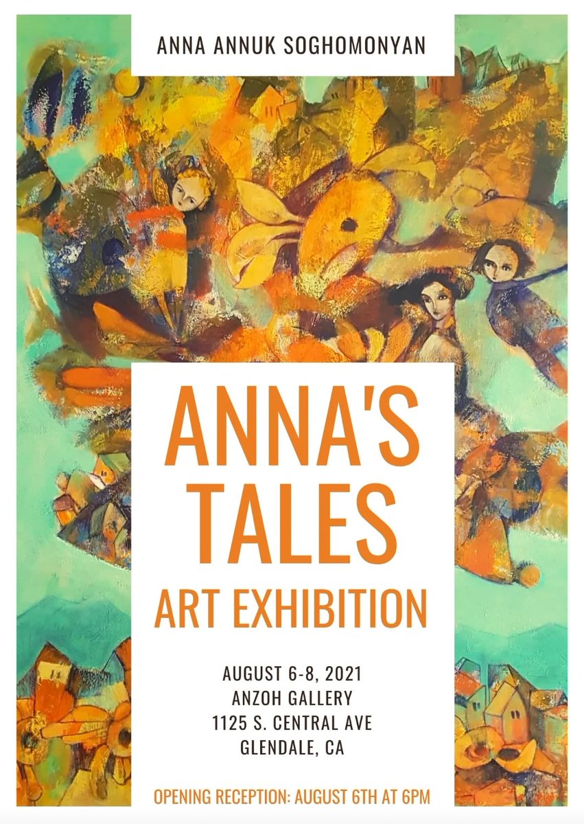 AnnukArt's tweet photo. I'm am very excited to announce about my upcoming #art #exhibition in #LA. Please, know, that you are all invited on Friday, August 6th, 2021, to the opening reception at Anzoh #Gallery in #Glendale.The show will only be open for three days. 
#artexhibition #losangeles #laart https://t.co/tgUF3QufBG