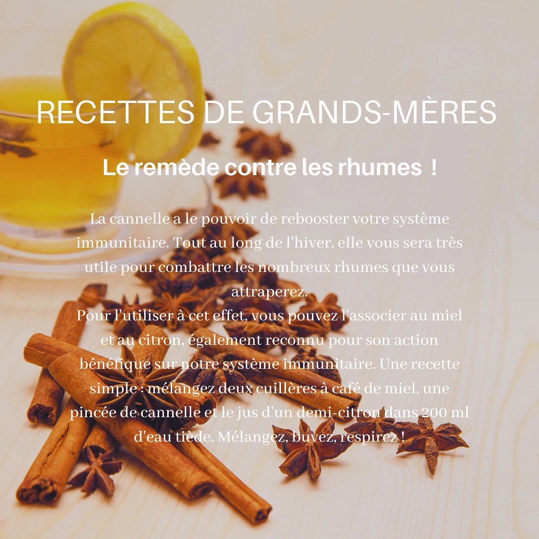 Les recettes de nos #grand-mères sont indétrônables ! 👑
📣Cette semaine, <a href="/MaisonDaelia/">MaisonDaélia</a> vous propose d’éviter le #rhume.