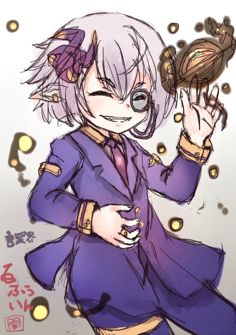 #コトダマン深夜のお絵かき60分一本勝負コトダマン版があるのを最近知ったので…!久々にわんどろに挑戦です!お題はゐふういん(覚醒前)です(*'ω`) 