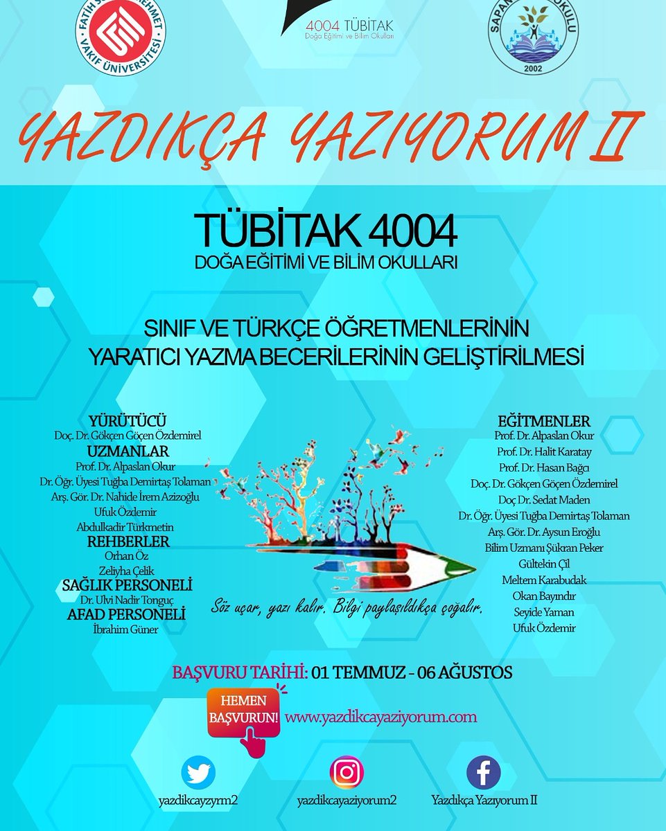 Söz uçar ,yazı kalır.Bilgi paylaşıldıkça çoğalır. Katılımlarınızı bekliyoruz 🤗