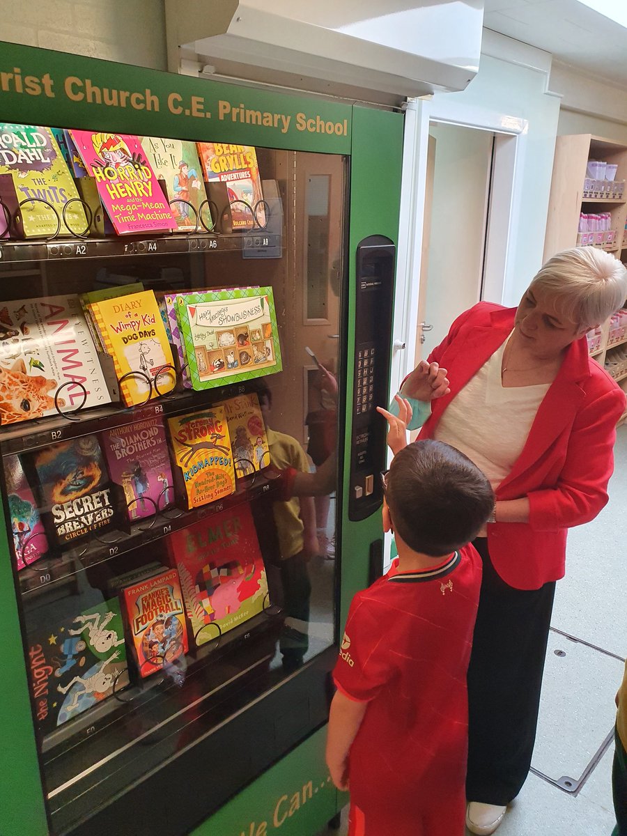 ChristChurchCoE's tweet photo. Wow! We're so proud of our young readers in Early Years and KS1 this week! They've visited the vending machine and chosen a wonderful selection of books! Could it be you next week? Keep reading! 📚 #reading #TogetherWeCanRead https://t.co/SrDg9WrYeq