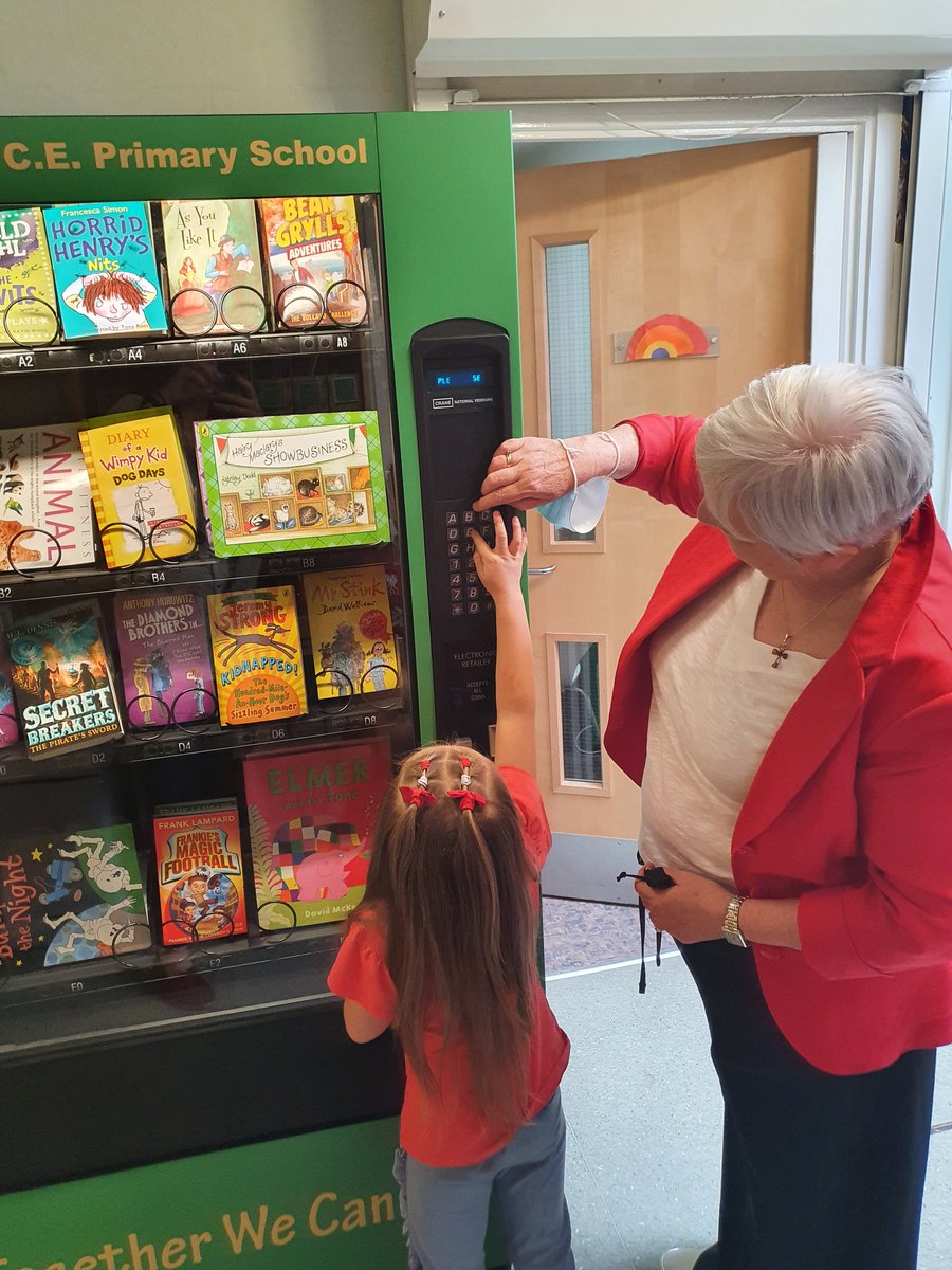 ChristChurchCoE's tweet photo. Wow! We're so proud of our young readers in Early Years and KS1 this week! They've visited the vending machine and chosen a wonderful selection of books! Could it be you next week? Keep reading! 📚 #reading #TogetherWeCanRead https://t.co/SrDg9WrYeq