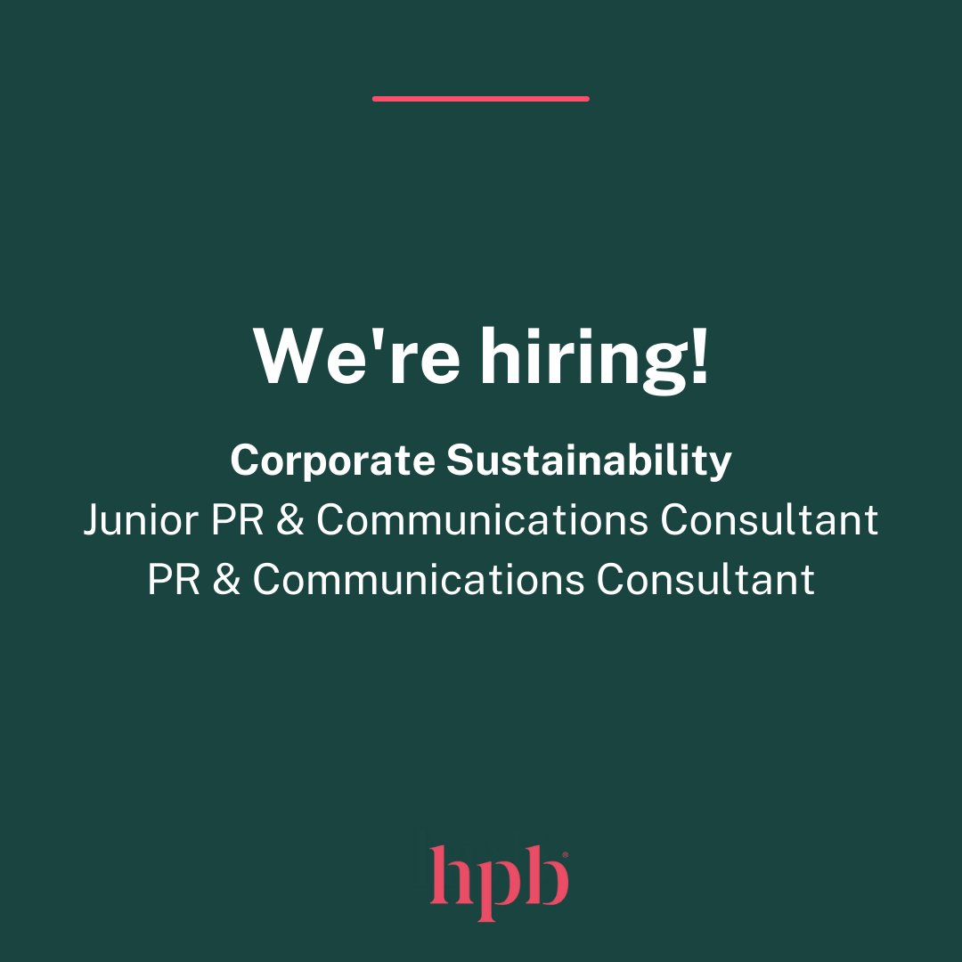 You can sit with us 😎 — Wij hebben verschillende posities openstaan. Word jij enthousiast van PR &amp; communicatievraagstukken op het gebied van duurzaamheid, thought leadership en social purpose? Dan zijn wij op zoek naar jou! 👇
hubs.la/H0RY07W0
hubs.la/H0RX_jl0