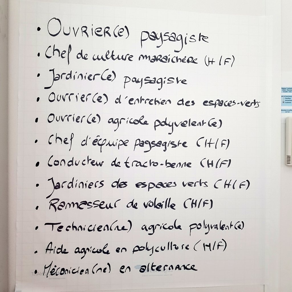 Oceaneblp (@oceaneblp) on Twitter photo En plein préparatif du stand "Découverte des métiers agricoles autour d'un café" à l'agence de Douai. De nombreuses offres ! 🐂🌿🍅🌽
#agriculture #Emploi <a href="/PDemuysere/">Pauline Demuysere</a> <a href="/AnaisCossart/">Anaïs Cossart</a> @poleemploi_HDF <a href="/BRUYERSOPHIE1/">BRUYER SOPHIE</a> <a href="/CairoliPierre/">CAIROLI Pierre pro</a> <a href="/EMILIECOVILLER1/">EMILIE COVILLERS</a> <a href="/IsabelleBattel/">Isabelle BATTEL</a> <a href="/BenrachedH/">Hedi Benrached</a> En plein préparatif du stand "Découverte des métiers agricoles autour d'un café" à l'agence de Douai. De nombreuses offres ! 🐂🌿🍅🌽
#agriculture #Emploi <a href="/PDemuysere/">Pauline Demuysere</a> <a href="/AnaisCossart/">Anaïs Cossart</a> @poleemploi_HDF <a href="/BRUYERSOPHIE1/">BRUYER SOPHIE</a> <a href="/CairoliPierre/">CAIROLI Pierre pro</a> <a href="/EMILIECOVILLER1/">EMILIE COVILLERS</a> <a href="/IsabelleBattel/">Isabelle BATTEL</a> <a href="/BenrachedH/">Hedi Benrached</a>