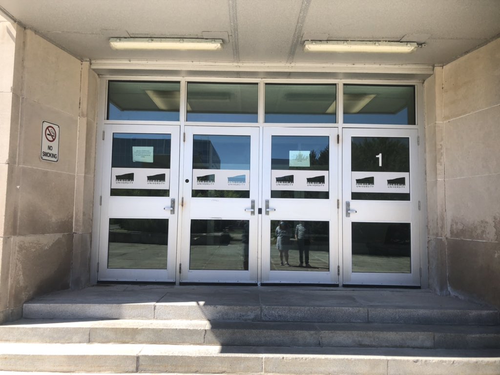 MUNSU35's tweet image. This is how students were met at the press conference re skyrocketing tuition fees. We’re locked out. @vianne_timmons this is outrageous and completely unacceptable. Is this why you met with us prior? To shut students out of MORE spaces?