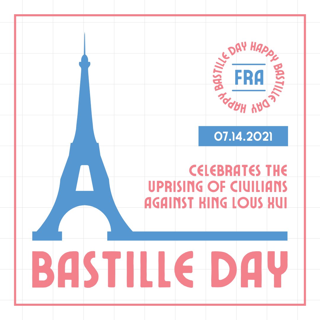 FACNH_official's tweet photo. Time for #FrenchFACtFriday :) Bastille day is an important day in French history! Bastille day is on July 14th each year and celebrates the uprising of everyday civilians against King Louis XVI and his tyrant government. https://t.co/tkCuCsrElJ