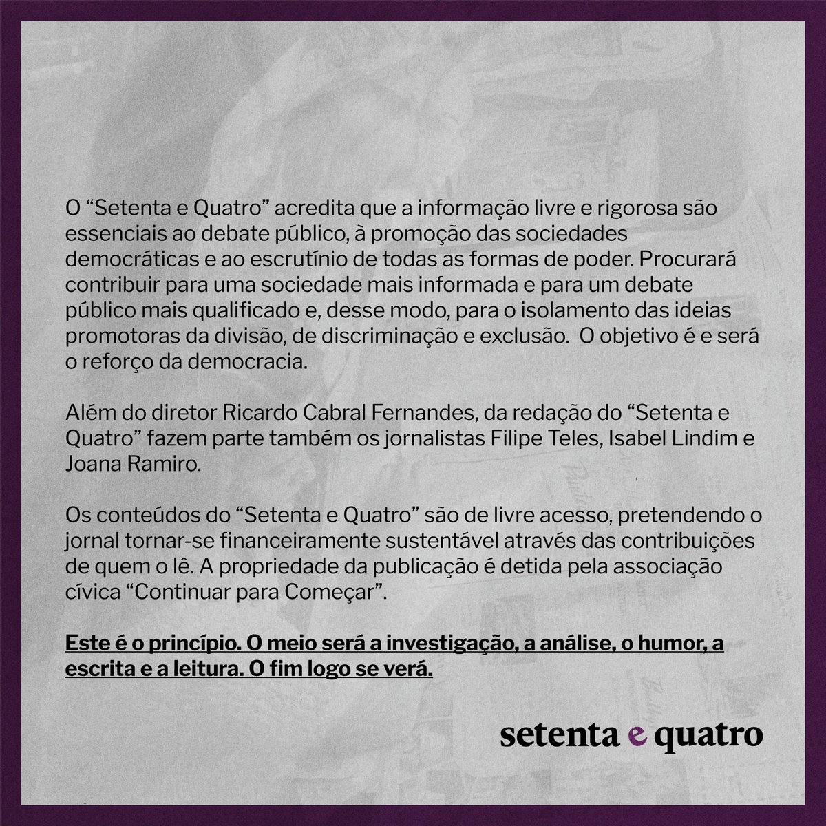 Setenta e Quatro tweet media