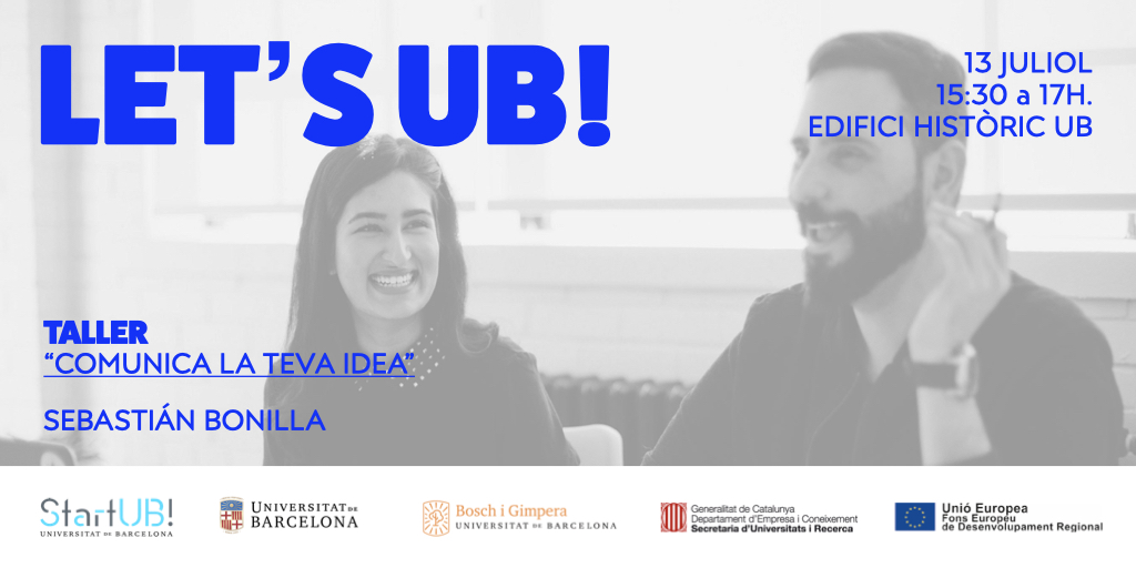 #StartUB | 👉 Desenvolupa habilitats per millorar la capacitat de resolució creativa de problemes

Taller de #creativitat, amb <a href="/AdrianaEspinet/">Adriana Espinet 🎗</a>.

Apunta-t’hi! 

bit.ly/lets-ub

📅 13 de juliol
🕐 De 10 a 11.30 h
📍 Edifici Històric de la UB
Gratuït!

#LetsUB #emprenedoria