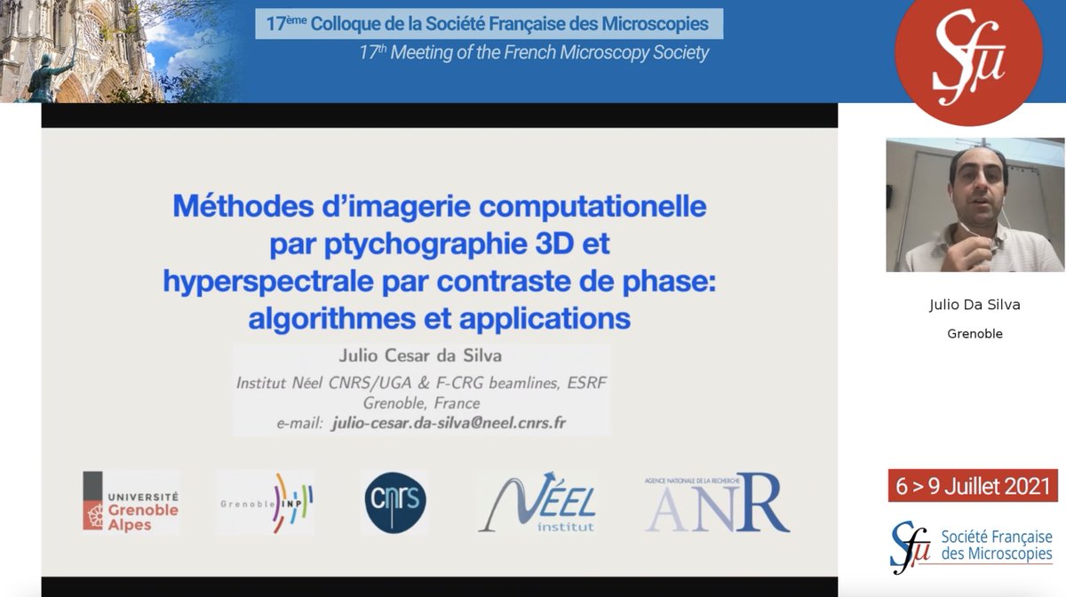Watching my own pre-recorded presentation broadcasting in live in the meeting of the <a href="/Sfmu_microscop/">Sfmu</a>. I must admit I have a sort of mixed feelings, different from the in person attendance, but at least I know exactly what I said beforehand. 🧑🏻‍💻