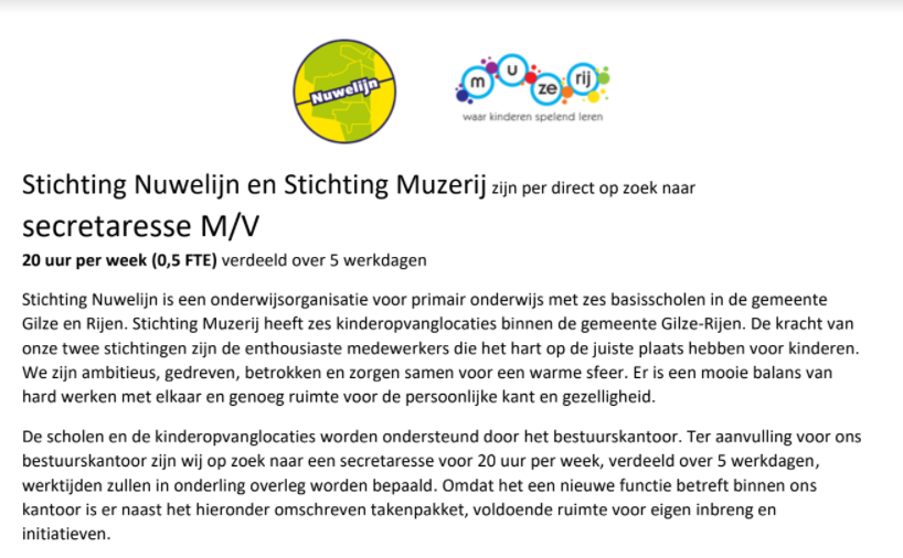 Word jij onze nieuwe collega?
Meer informatie op de website van Stichting Nuwelijn.
nuwelijn.nl/vacatures/vaca…