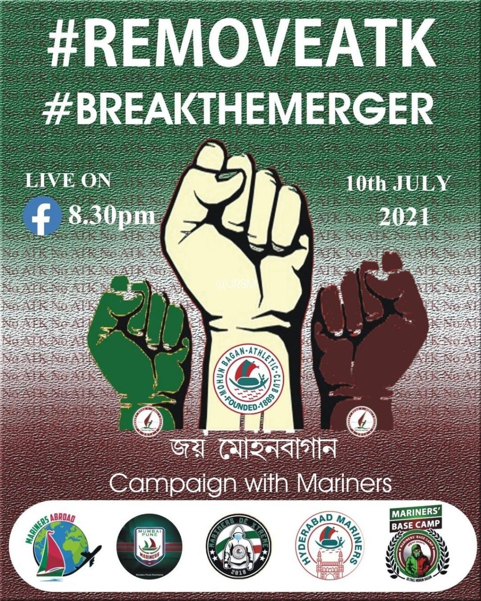 JRSM_Official's tweet photo. @rpsggroup @sbotopin @atkmohunbaganfc @IndSuperLeague 
#RemoveATK #BreakTheMerger✊✊❤️💚 https://t.co/Ucq76EIMhu
