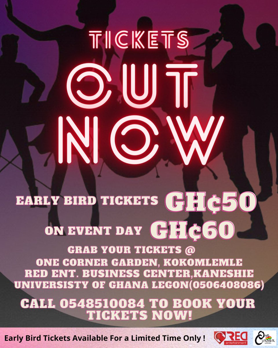 Idnbntl's tweet photo. Do you love live music? Would you love to hear some of your favorite Motown songs live? Then please join us at One Corner Garden tomorrow. It’s  located at kokomlemle, not very far from ATTC . Early bird tickets go for GH¢50 and GH¢60 on event day. I promise, you won’t regret it https://t.co/D34UhLf9UK