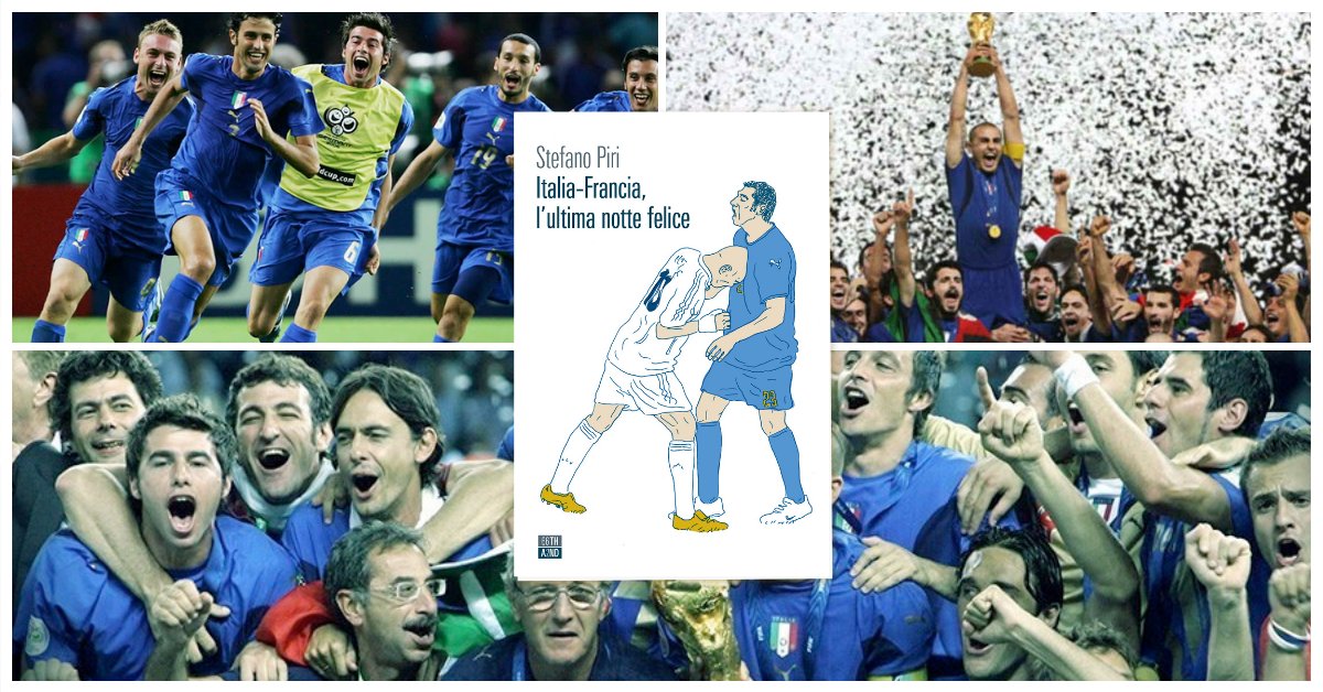 66thand2nd's tweet photo. 15 anni fa la finale Italia-Francia dei Mondiali del 2006 🎉 ve la ricordate? 
Se avete la memoria un po' affuscata, se volete riviverla per bene o mentre aspettate domenica noi vi consigliamo "Italia-Francia, l'ultima notte felice" di @StefanoPiri. 🇮🇹 #italiafrancia2006 https://t.co/ztE60YhCDa