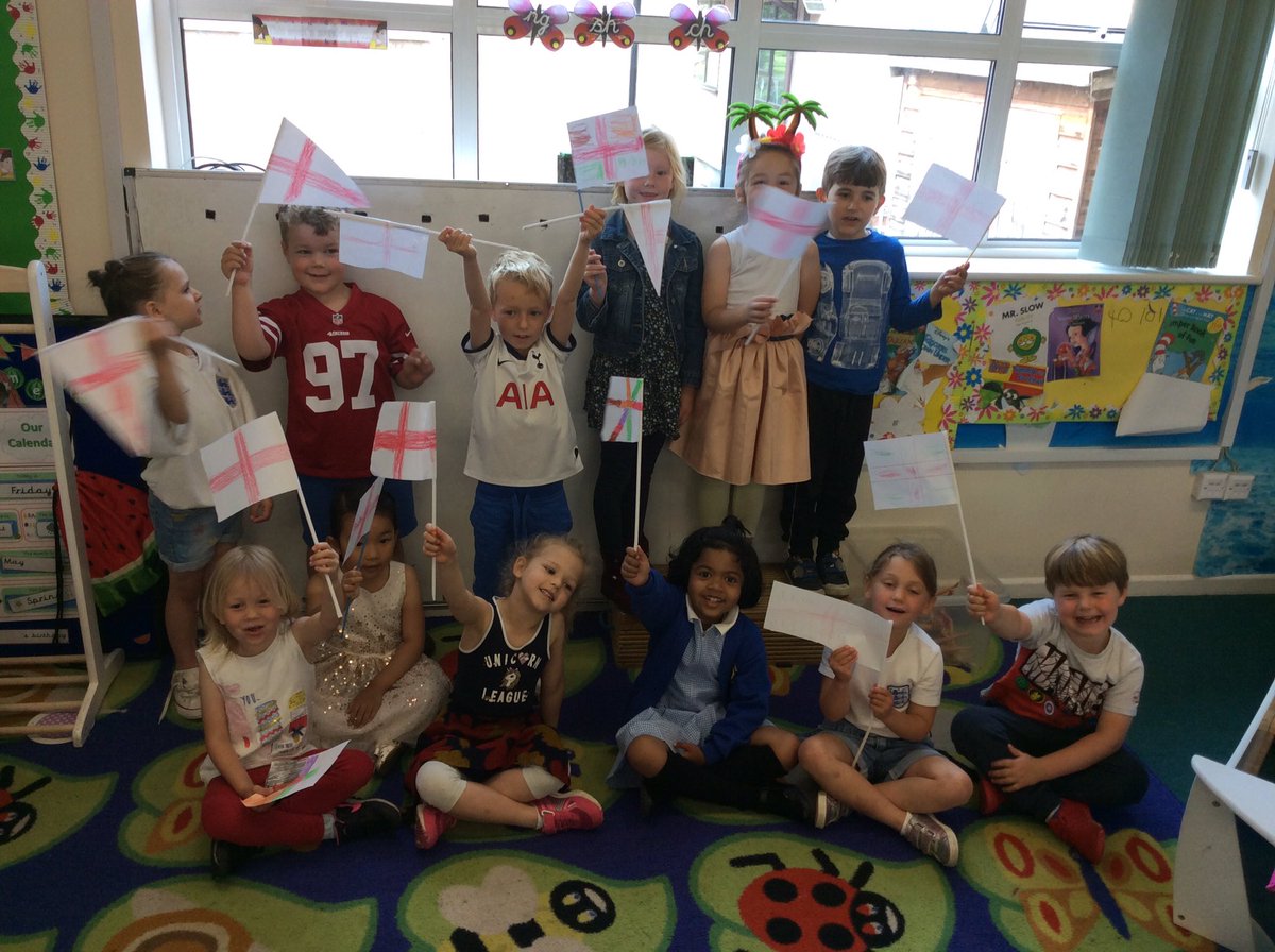 Reception are all ready for the England match on Sunday.  
Come on England, it’s coming home!  🏴󠁧󠁢󠁥󠁮󠁧󠁿 ⚽️