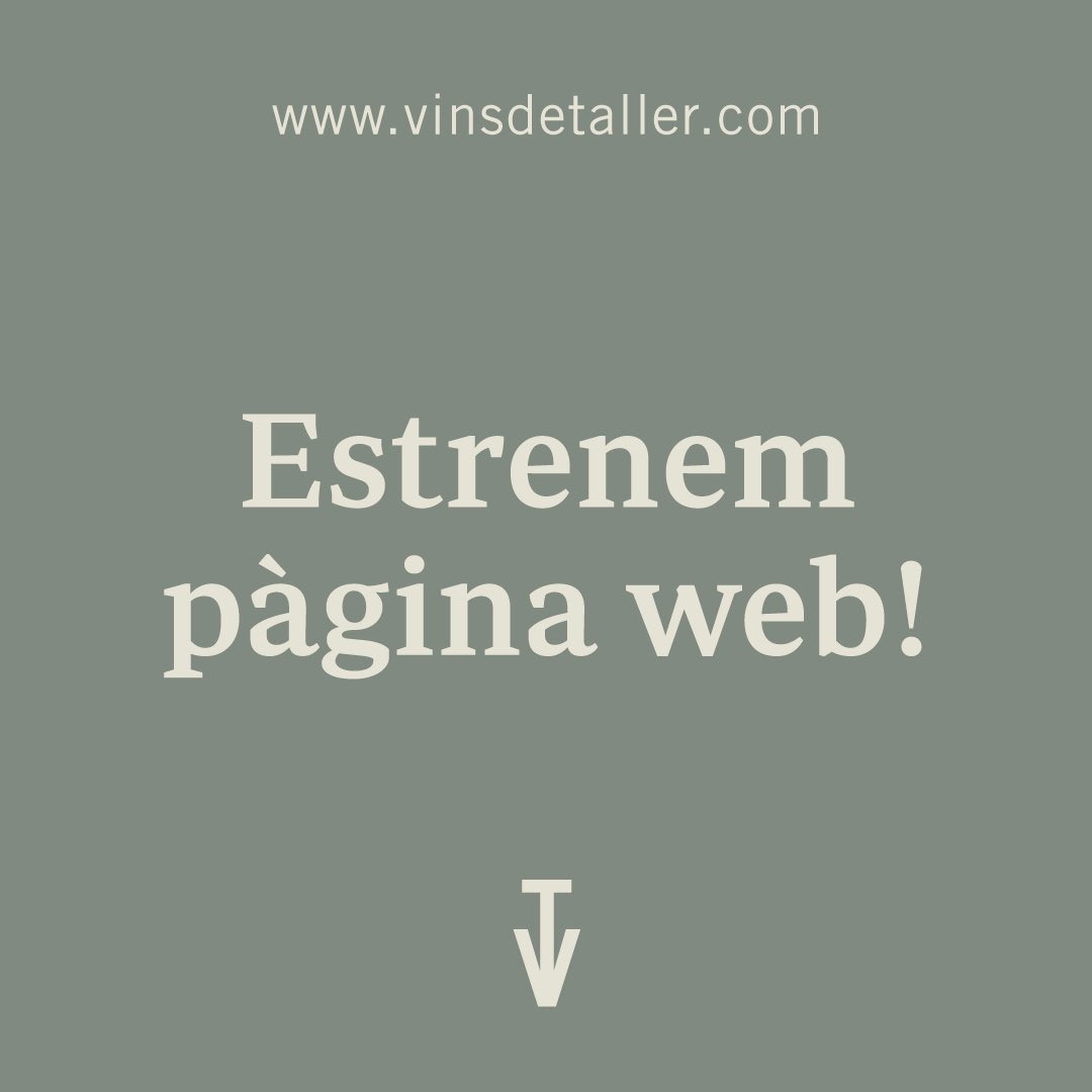 Bon dia.
Avui estem d’estrena! 🎉

Us convidem a visitar la nova pàgina web, amb un format renovat i més fàcil de navegar.

vinsdetaller.com

#VinsdeTaller #CellerVerd #Empordà #Enoturisme #Enoturismo #WebNova #Estrena