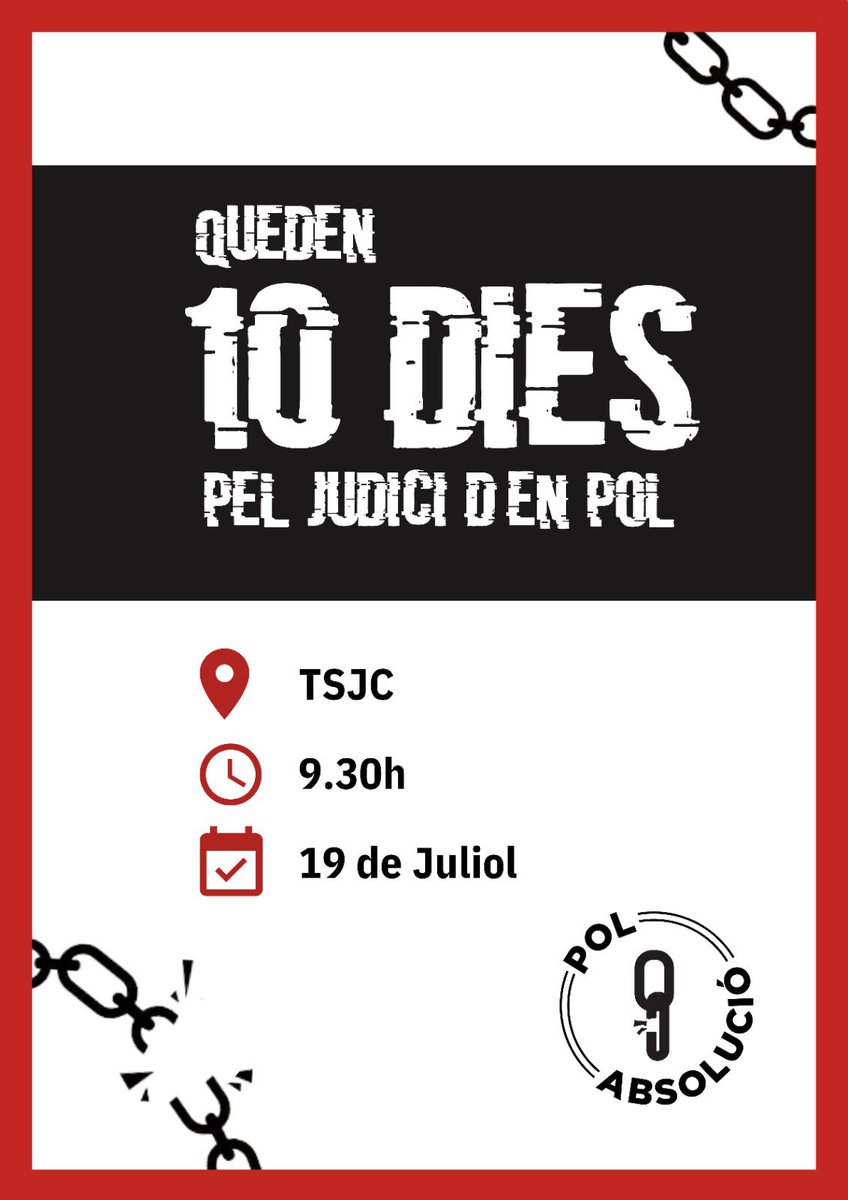 Queden 10 dies. 

T’esperem al TSJC 🔥