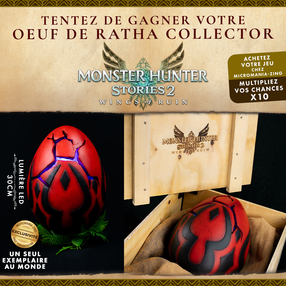 Micromania_Fr's tweet photo. Aujourd'hui, on vous propose un lot UNIQUE au monde ! Tentez de gagner votre œuf de Ratha COLLECTOR 🐉 #MonsterHunterStories2

Ce magnifique objet a été créé par @VaduAmka et @LcloportKryptid ! Inscrivez-vous pour tenter de le gagner ➡ https://t.co/96aZy0dEkU https://t.co/YuHJly4S0K