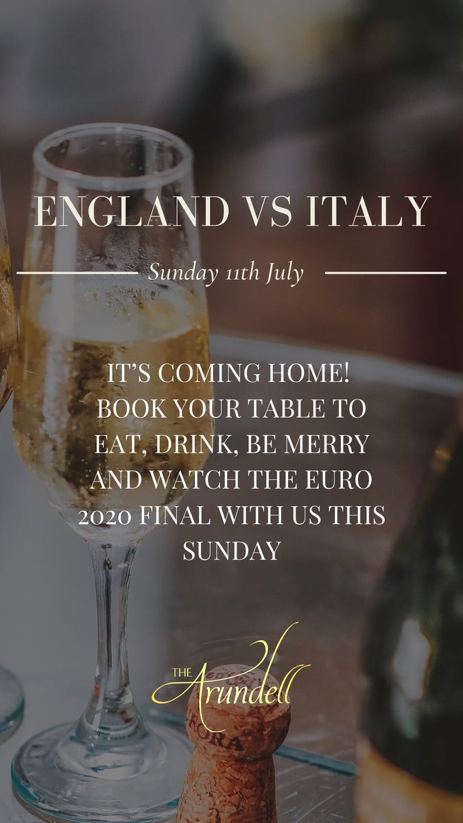 Join us for the EURO 2020 Final. Large screens in the bar &amp; restaurant. Bar Menu served. Table is yours all night with table service. Call to book. #EuroFinal #lifton #watcheurofinal #supportlocal