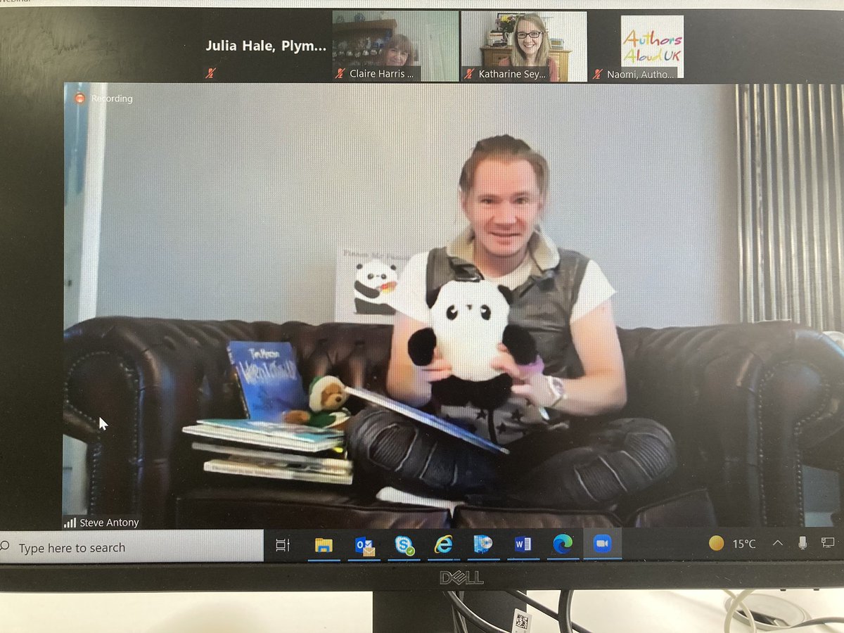 PlymouthSLS's tweet photo. We are loving watching #PleaseMrPanda read by @MrSteveAntony himself and in the company of Mr Panda himself! @AuthorsAloudUK @ASCELUK #SummerOfReading #WildWorldHeroes https://t.co/bXkl07nd5K