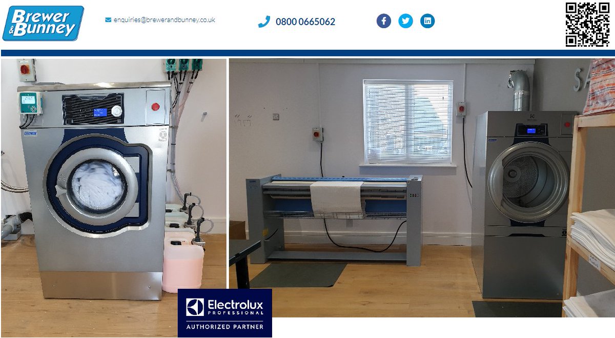 New installation in South #Devon, an existing cleaning company now taking on the #laundry of the #holiday homes they clean.
All supplied on our rental package, so no upfront cost &amp; service &amp; repair included.
See more at brewerandbunney.co.uk/services/renta… #Cornwall #Somerset <a href="/ElectroluxProUK/">Electrolux Professional UK & Ireland</a>