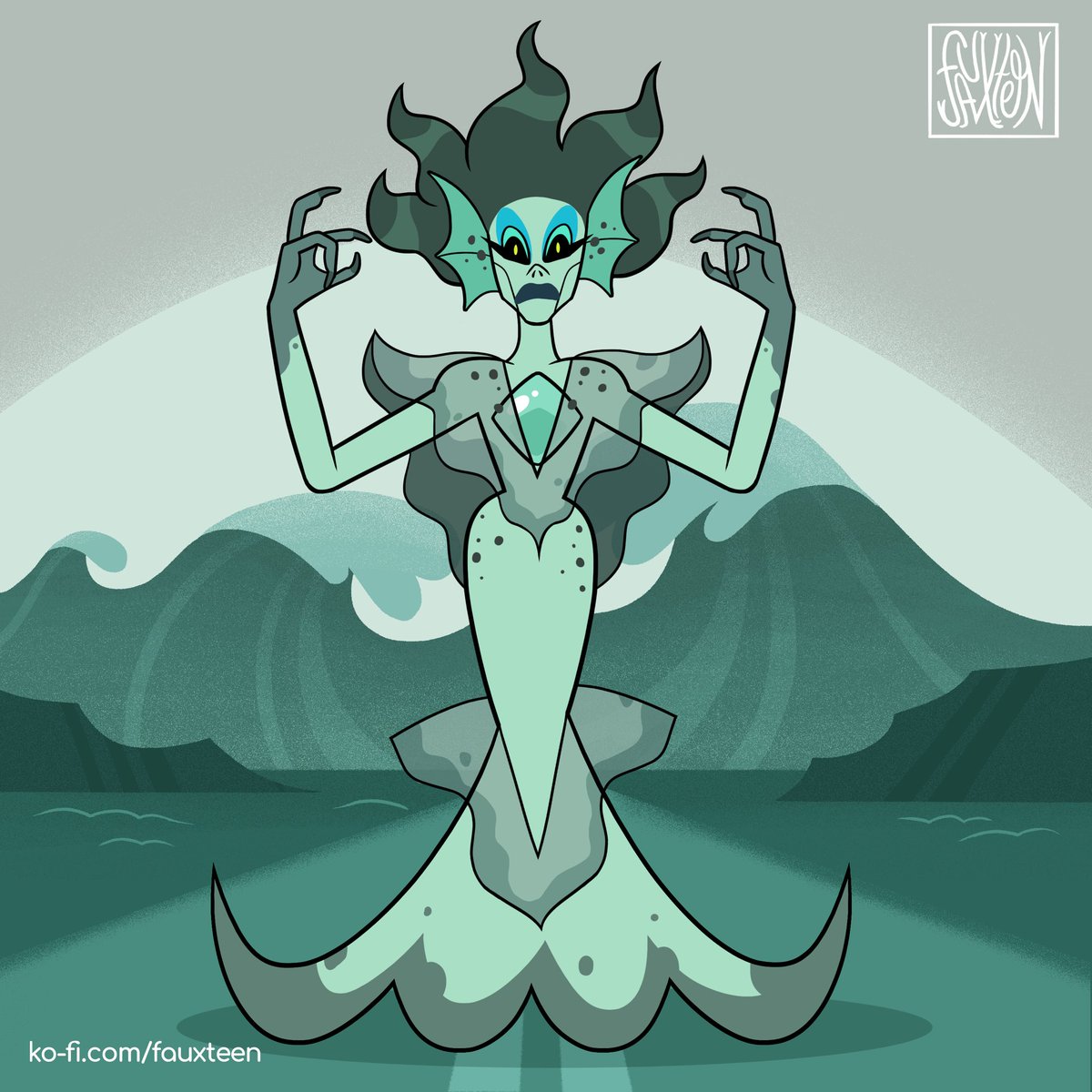 fauxteen's tweet photo. “That means nothing” 🌊🧜🏻‍♀️ @ArtSimone 

#DragRaceDownUnder #RupaulsDragRace #Drag #DragQueen #Gemsona #Cartoon #ArtSimone https://t.co/aXIZI6649g