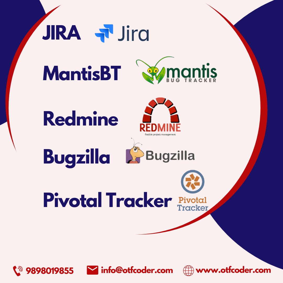 OTFCoder's tweet image. Top 5 Bug Tracking tools.
#bugtrackingtools #mobileapplication #websitedevelopment #ecommercesolutions #webhostingservices #3rdpartyapi #businessintelligence #socialmediamarketing #searchengineoptimization #google #wordpress #sem #googleranking  #backlink #branding #otfcoder