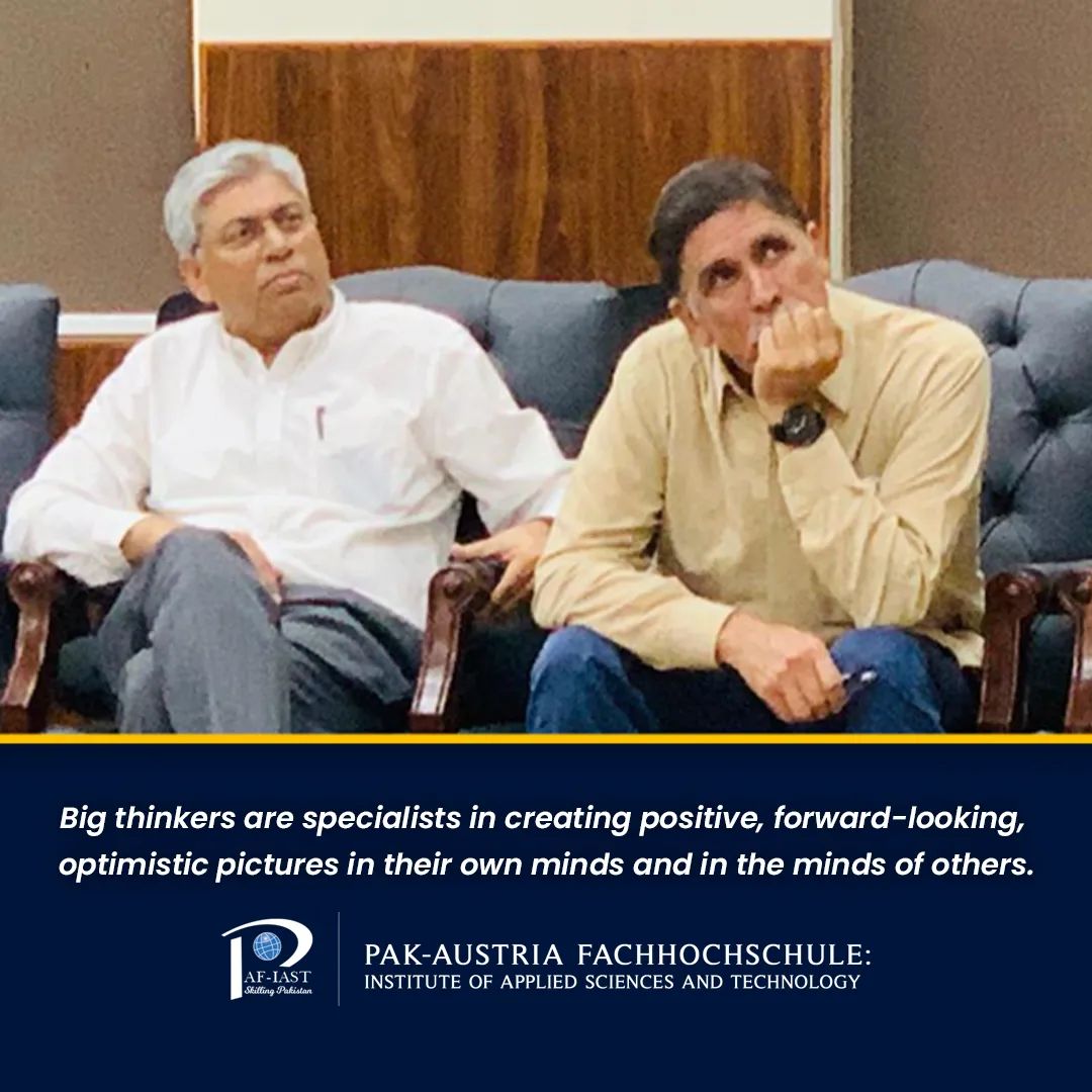 PAFIAST's tweet photo. Leaders help themselves and others to do the right things. They set direction, build an inspiring vision, and create something new. A respectful shoutout to our honorable Rector and Project Director!
#PAFIAST #pakaustria #skillingpakistan https://t.co/K1ThRXoT8I