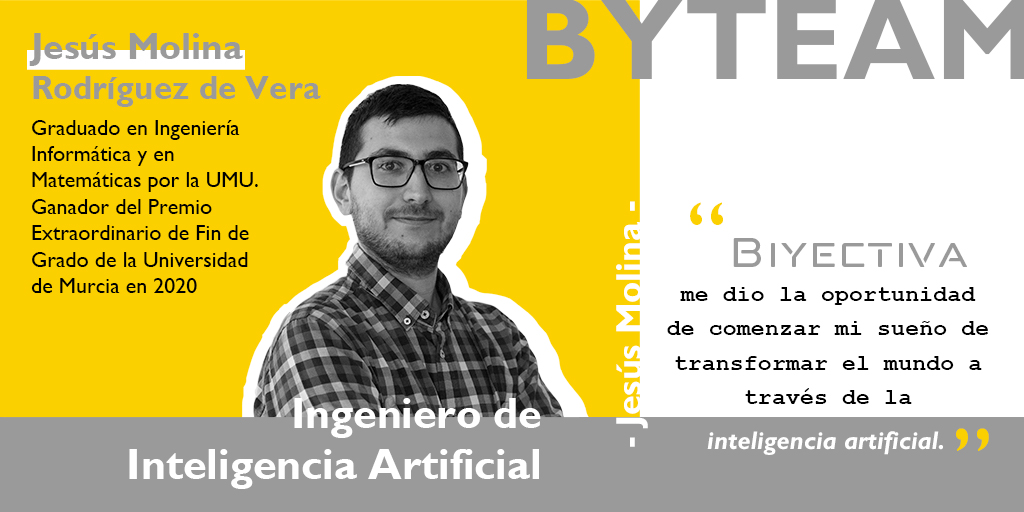 biyectiva's tweet photo. Biyectiva es la suma de todas las personas que forman parte del equipo. Hoy, te presentamos a Jesús #BYTeam
#Equipo #Empresa #Trabajarenequipo #inteligenciaArtificial #visiónartificial #software #ingeniero #IA @UMU #informático #matemático #tech #tecnología #innovación https://t.co/QyQdn4g0ki