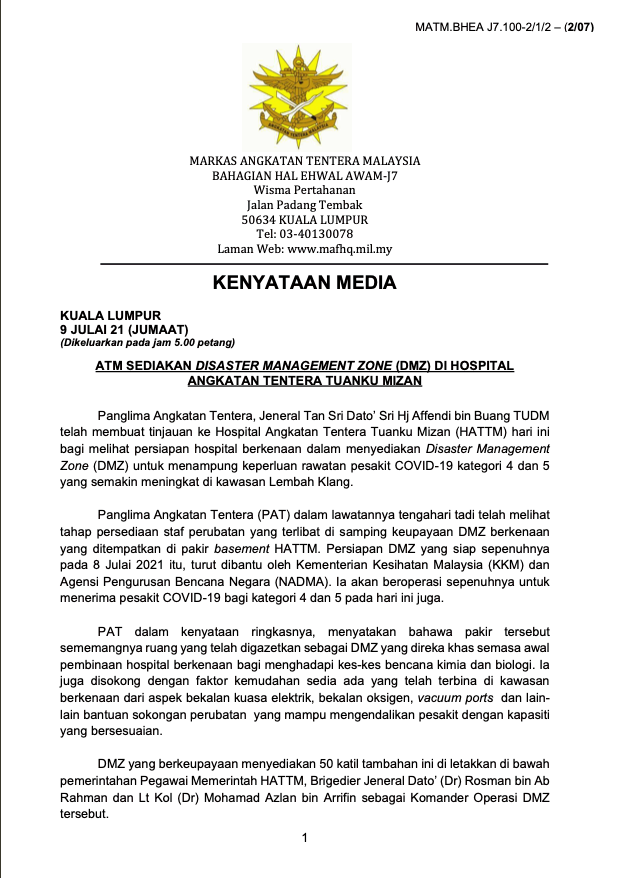 Laman Web Hospital Angkatan Tentera Tuanku Mizan Argayma