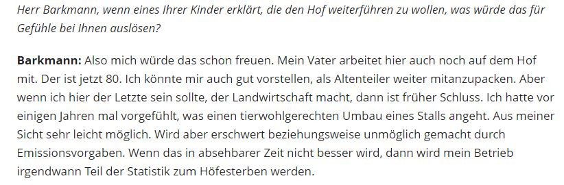 So, hier noch mal zum Nachlesen und Nachhören unser Gespräch zwischen Grünen-Politikerin <a href="/RenateKuenast/">Renate Künast</a> und Bauer Bernhard Barkmann (aka <a href="/BlogAgrar/">Bernhard Barkmann 💚</a>). Es ging darum, wie es mit der Tierhaltung in Deutschland weitergehen könnte: noz.de/deutschland-we…