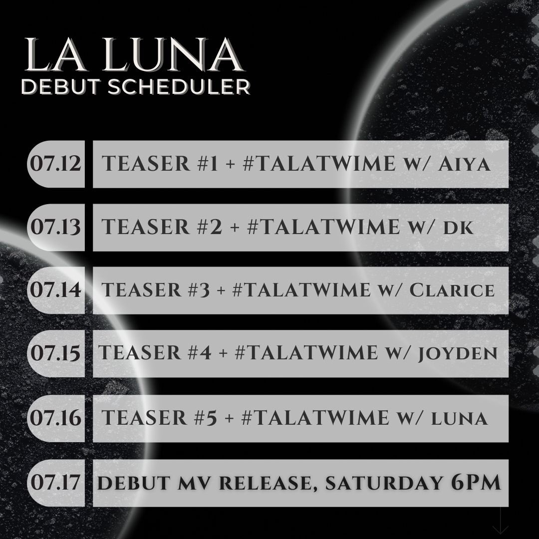 🗓 LA LUNA Release Scheduler

#LunaDebut #LaLuna