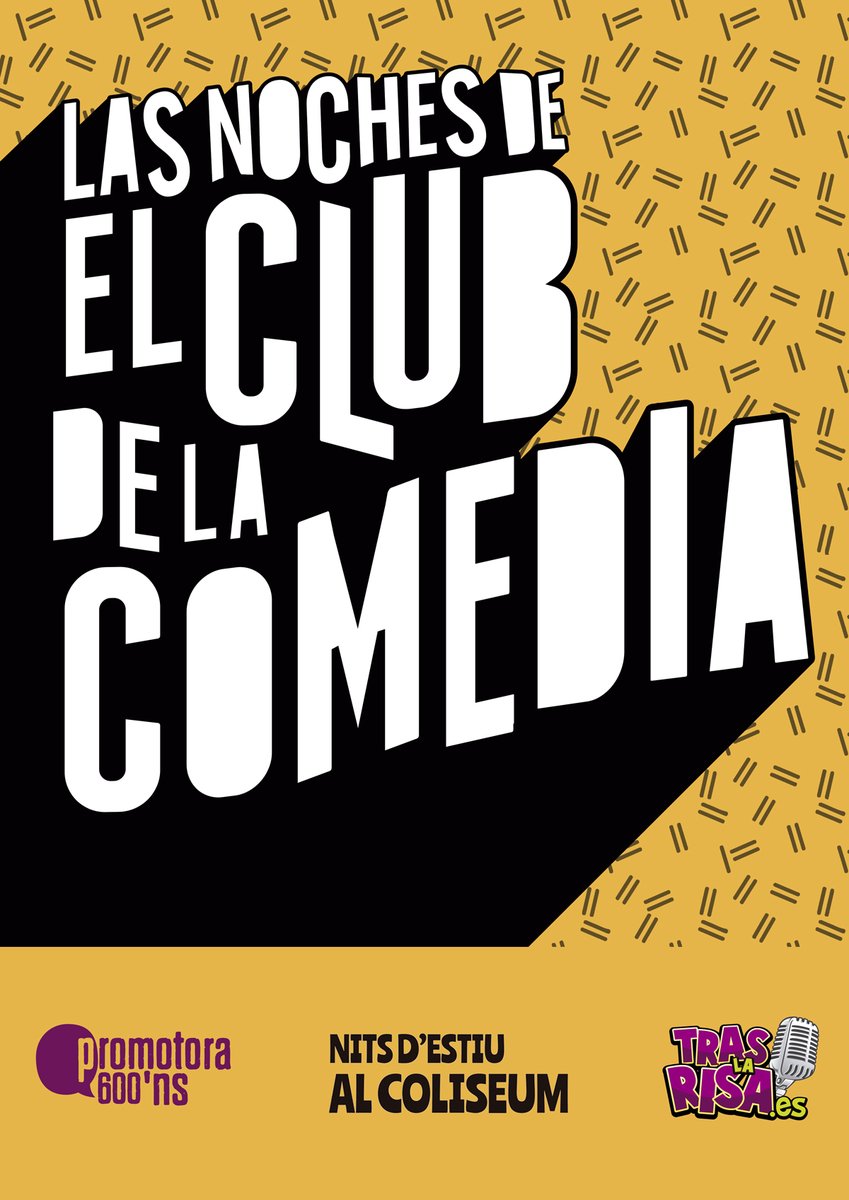 ¿Te gustan los monólogos y quieres pasar un rato de risas como nunca? 🤣

¡No te pierdas #LasNochesDeElClubDeLaComedia el 22 y 27 de julio en el #TeatreColiseum! 🎉

Los mejores cómicos te esperan para pasarlo en grande. 👏

Compra tus entradas 👉 traslarisa.es