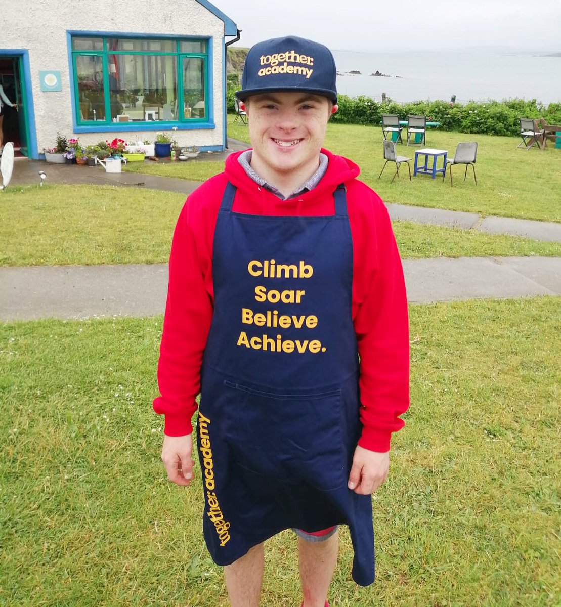 TogetherAcademy's tweet photo. The brilliant Liam repping Together Academy while working at Sherkin North Shore on @Sherkin_Island!  No better man to scope out #futurefranchises for our Café 🧑🏼‍🍳

#maybesomedayliam #dreambig #strongertogether #able2 #togetherwecan #visitsherkin #togethertogo #inclusive #cooking https://t.co/uhEFmLiRQu