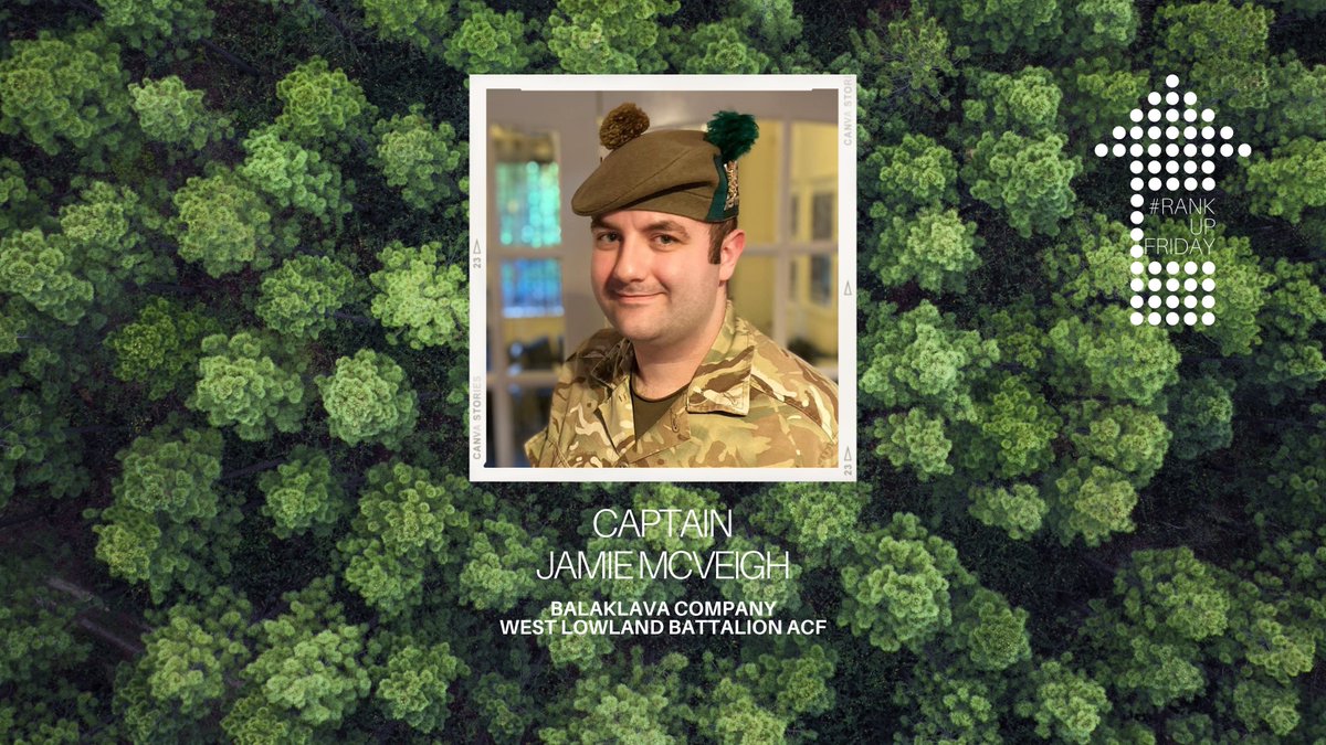 Lowland_RFCA's tweet photo. #RankUpFriday ⬆️ 🎉
Congratulations to Captain Jamie McVeigh, of @westlowlandacf, who has been promoted from the rank of Lieutenant.
The Cadet Force Adult Volunteer officially joined the Army Cadet Force in 2013 and is now the 2iC (Second-in-command) at Balaklava Company. https://t.co/8jsPVOu0e5