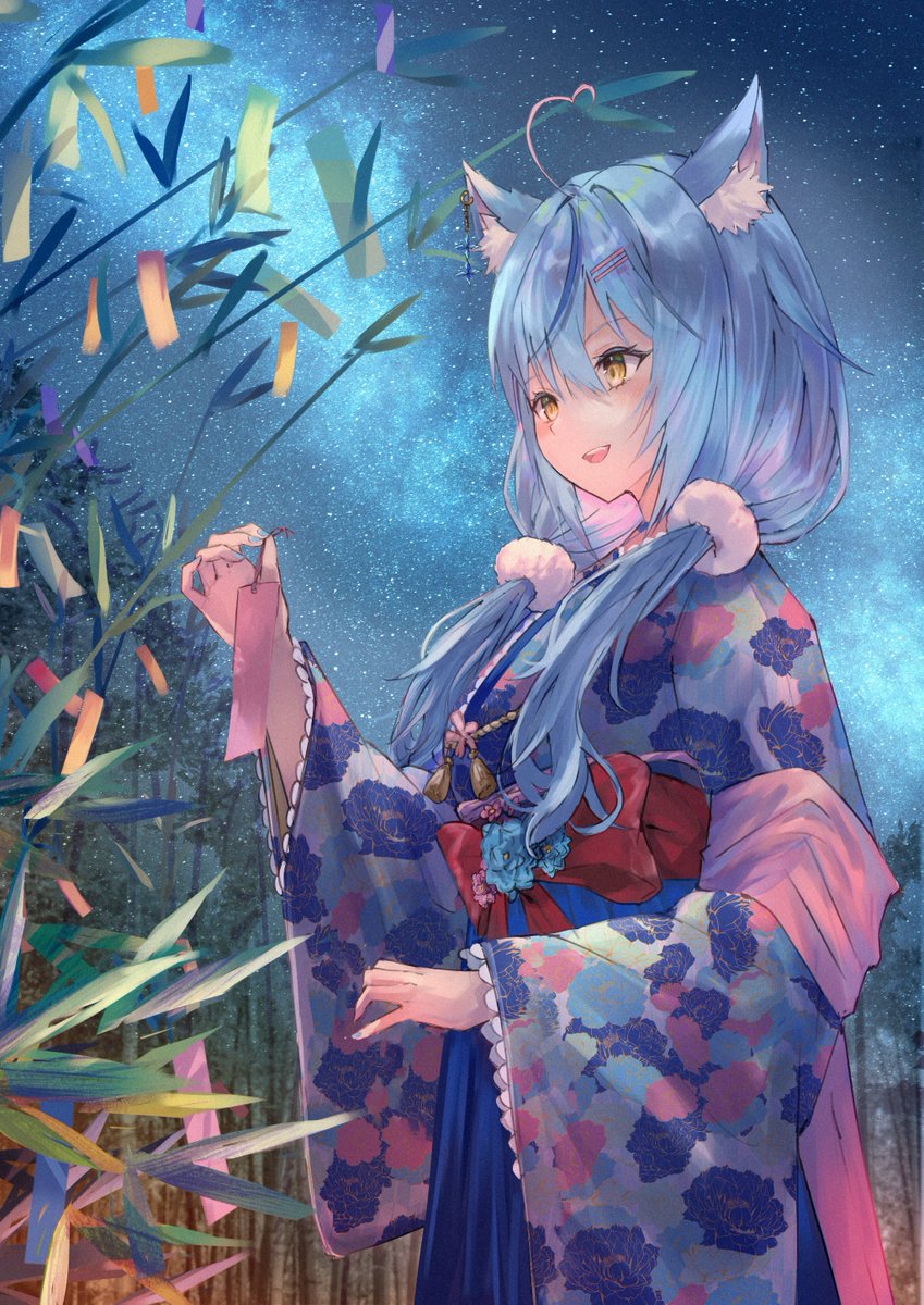 雪花ラミィ 「七夕🎋(遅刻)

#LamyArt 」|ゅん🦔ホロクルI-13のイラスト