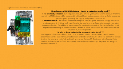 Often property dwellers feel unsafe when they see a spark when switching an MCB. Maybe helpful information.  Info sharing is caring😀
your-sparky.co.uk