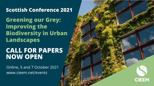 CIEEMnet's tweet image. Last day to go until call for papers for our 2021 Scottish Conference.

If are interested in sharing your knowledge and research with other professionals, please complete and return the pro forma to krystiehamilton@cieem.net
#CIEEMScot

events.cieem.net/Events/EventPa…
