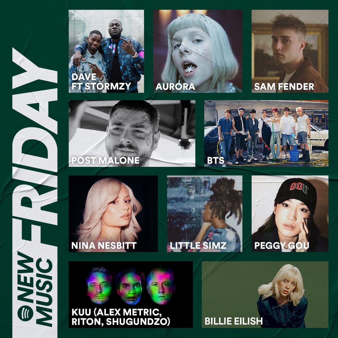 SpotifyUK's tweet photo. If you can count on one thing, you can count on #NewMusicFriday. And it's a good one... https://t.co/slrbZxqS0I https://t.co/1YQfHUh5te