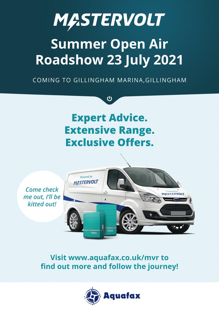 GMChandlery's tweet image. Mastervolt’s brand-new demo van giving people the opportunity to learn more.
Meet the team from #Mastervolt and @Aquafaxmarine 
Here from 10am - 4pm Friday 23rd July 
#marine #poweredbymastervolt #roadshows #retail #trade #summer #marinas #distributedbyaquafax #mvroadshow