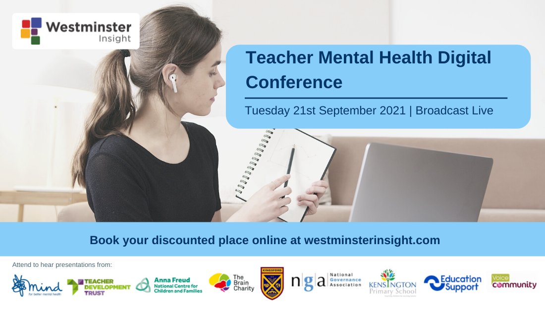 PlanBeeTeaching's tweet image. Join Westminster Insight’s #TeacherMentalHealth Digital Conference to learn how best to support teachers’ mental health as we begin to collectively move forward from the COVID-19 pandemic.
 
For 20% discount use code PBEEZO-TM: wminsgt.link/Planbee-TW