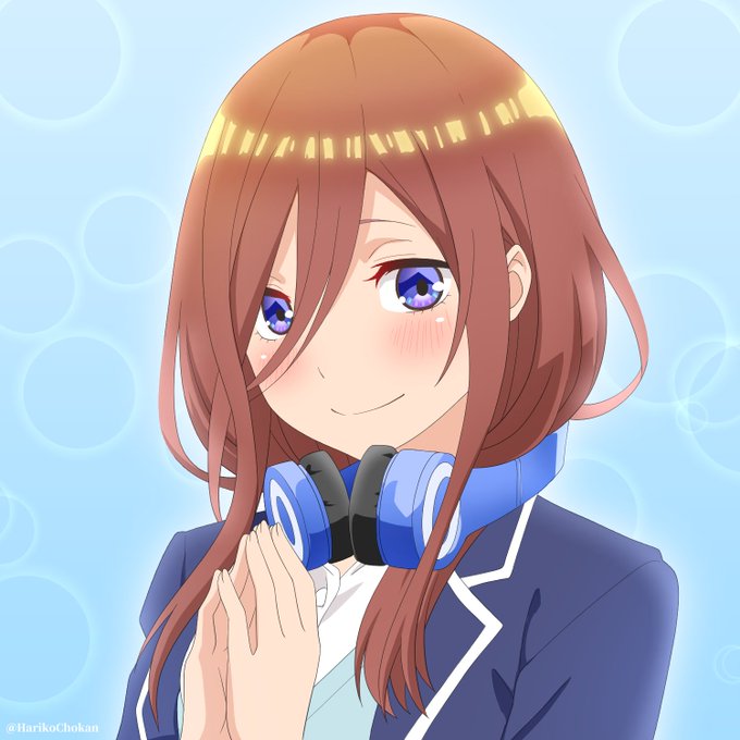 はりこ長官さんがTwitterに投稿した中野三玖(五等分の花嫁)のイラスト。