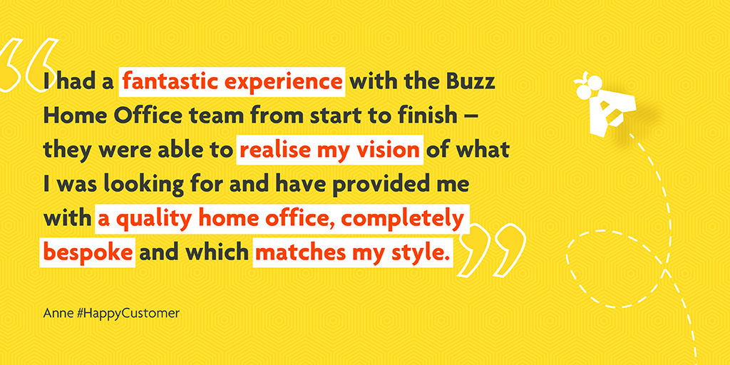 Thank you to Anne for this lovely feedback on her Buzz Home Office – we’re so glad you are happy with your new work from home space! ❤️

#happycustomer #homeoffice #officedesign #BeMoreBee #happyfriday #workfromhome