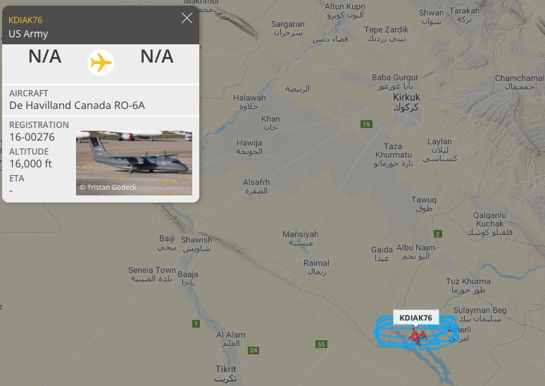 TheSnoopySnoop's tweet photo. #KDIAK76 #RO6A 16-00276 #USArmy FL160 south of #Kirkuk #Iraq
#ARLM #COMINT #IMINT #GMTI #SAR
#haveglass #planespotting #AvGeek #MilAir https://t.co/gOLE8Ls0yF