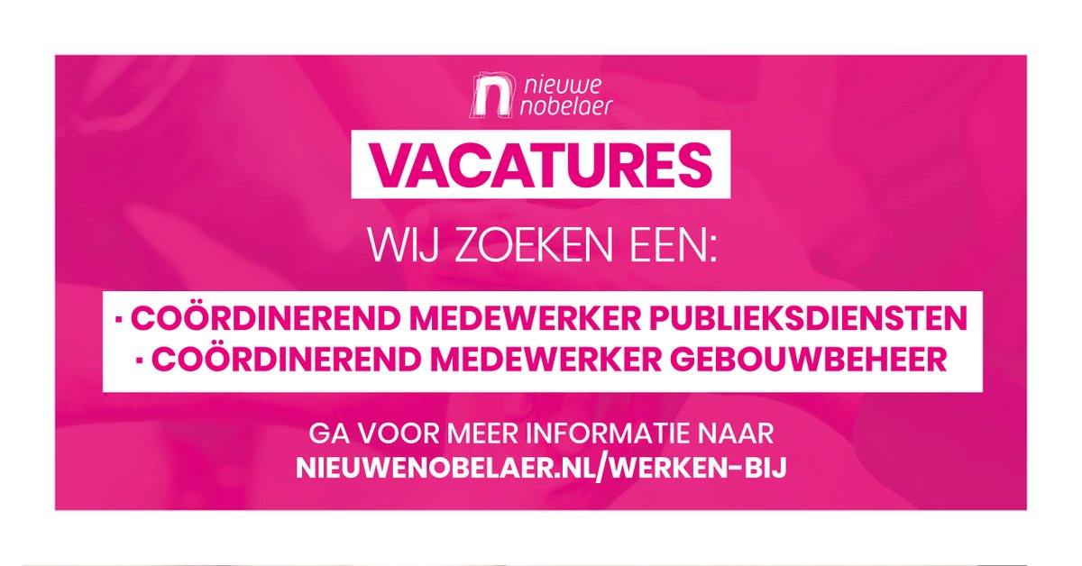 VACATURES | Op zoek naar een 𝘰𝘯𝘤𝘦 𝘪𝘯 𝘢 𝘭𝘪𝘧𝘦𝘵𝘪𝘮𝘦 ervaring? Om de overgang naar ons nieuwe cultuurgebouw in 2022 vorm te geven, zoeken wij twee nieuwe medewerkers die het aandurven om samen met ons in het diepe te springen.
bit.ly/NN-Vacatures-C…
