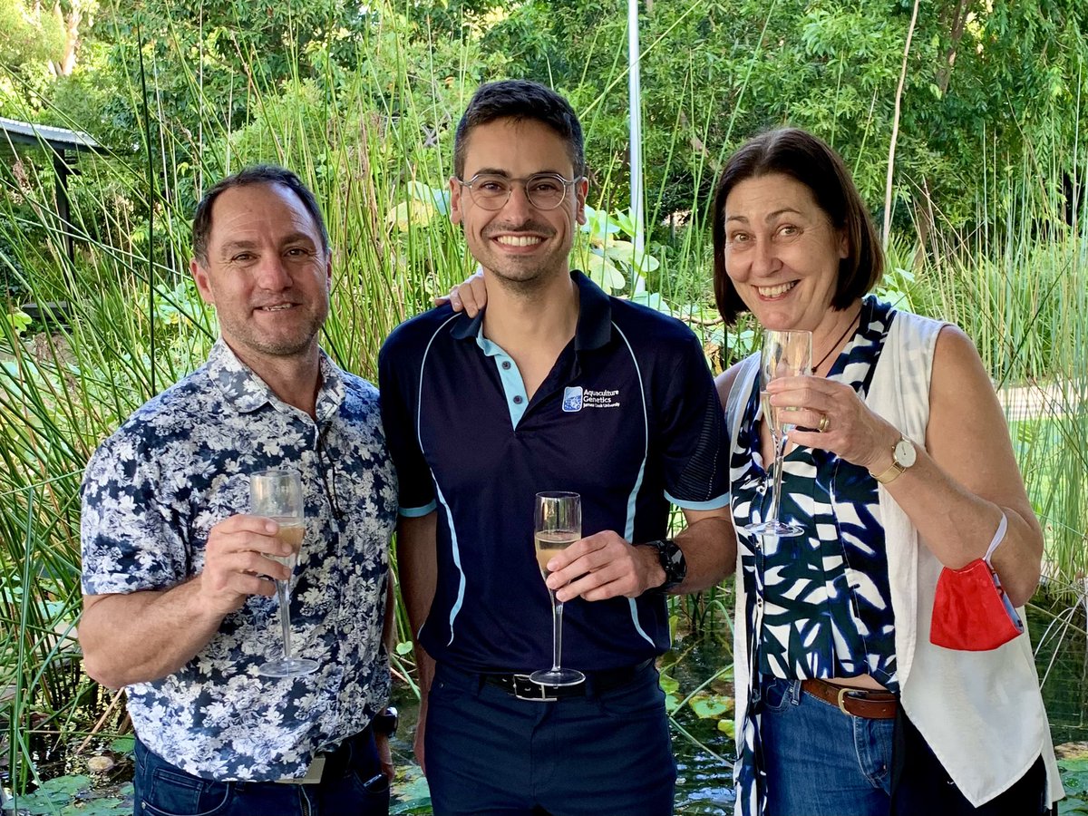 AdrienMarc's tweet photo. Big milestone today! 4 years of research on #barramundi #reproduction completed📚🔬🐟💦 Could not have asked for a better #aquaculture team and supervisors @CSTFA_JCU @jcu https://t.co/g1OCX59Zr9
