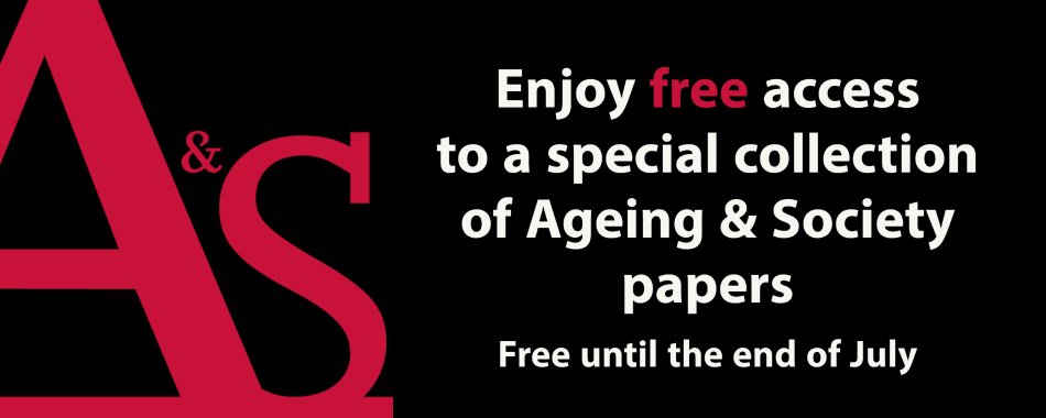 _BSGconference's tweet photo. To mark the #BSG2021 50th Anniversary #conference Cambridge University Press got a collection of top cited #articles from Ageing &amp; Society, free to access until the end of July https://t.co/RojQS4OXEu https://t.co/ir4hXqfV57