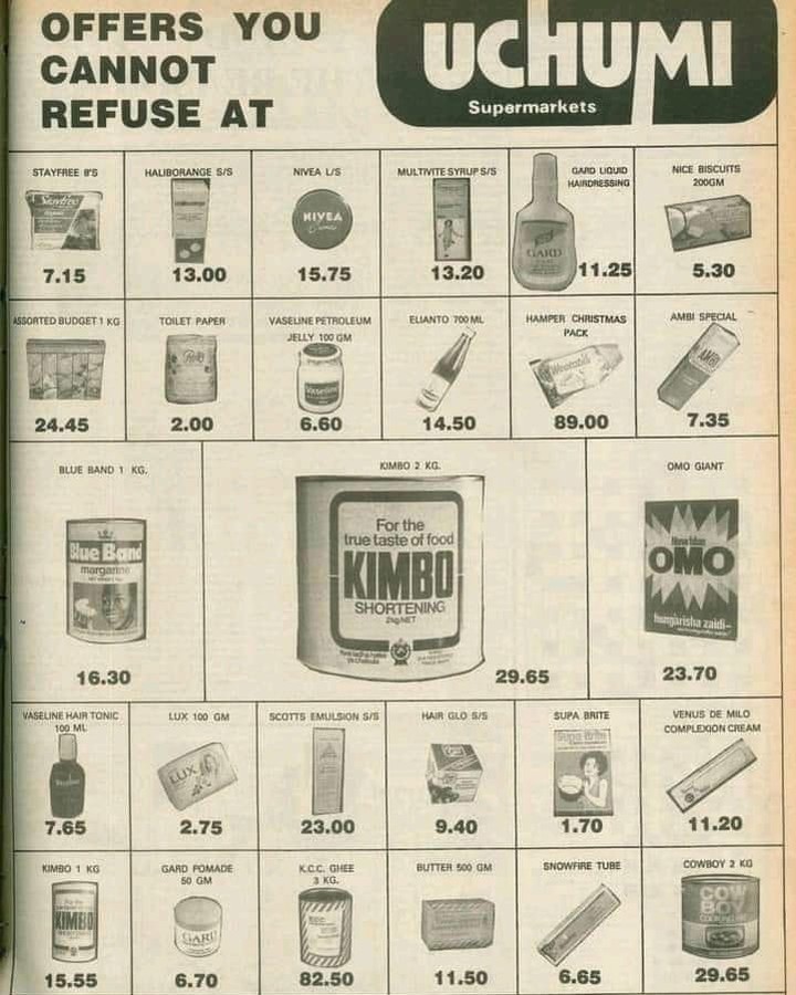 I know this looks like a mythical story to some of us. The kind that begins with "long long time ago, before Demi na Mathathi started clearing forest, there was.... "

Most of these items, have increased their cost with over 200% rise.