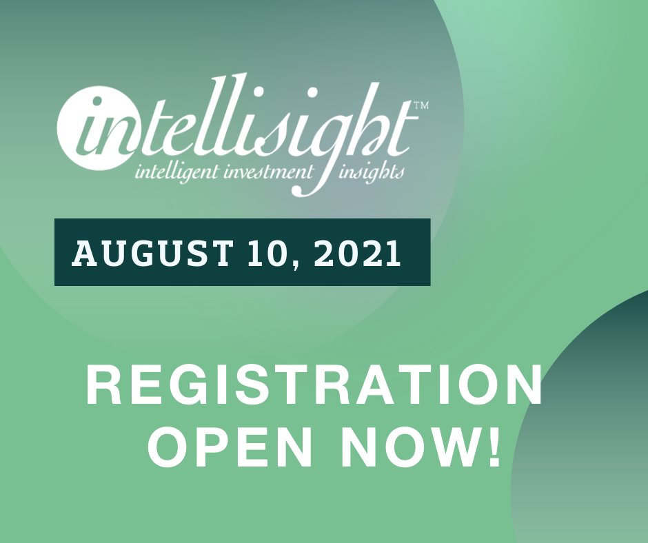Registration for Intellisight 2021 is Open!

This year, Intellisight is focusing on you – specifically, on your professional development. Join us for this one-day deep dive into the latest investment industry topics and trends.

Register: ow.ly/DmW350FqXxj
